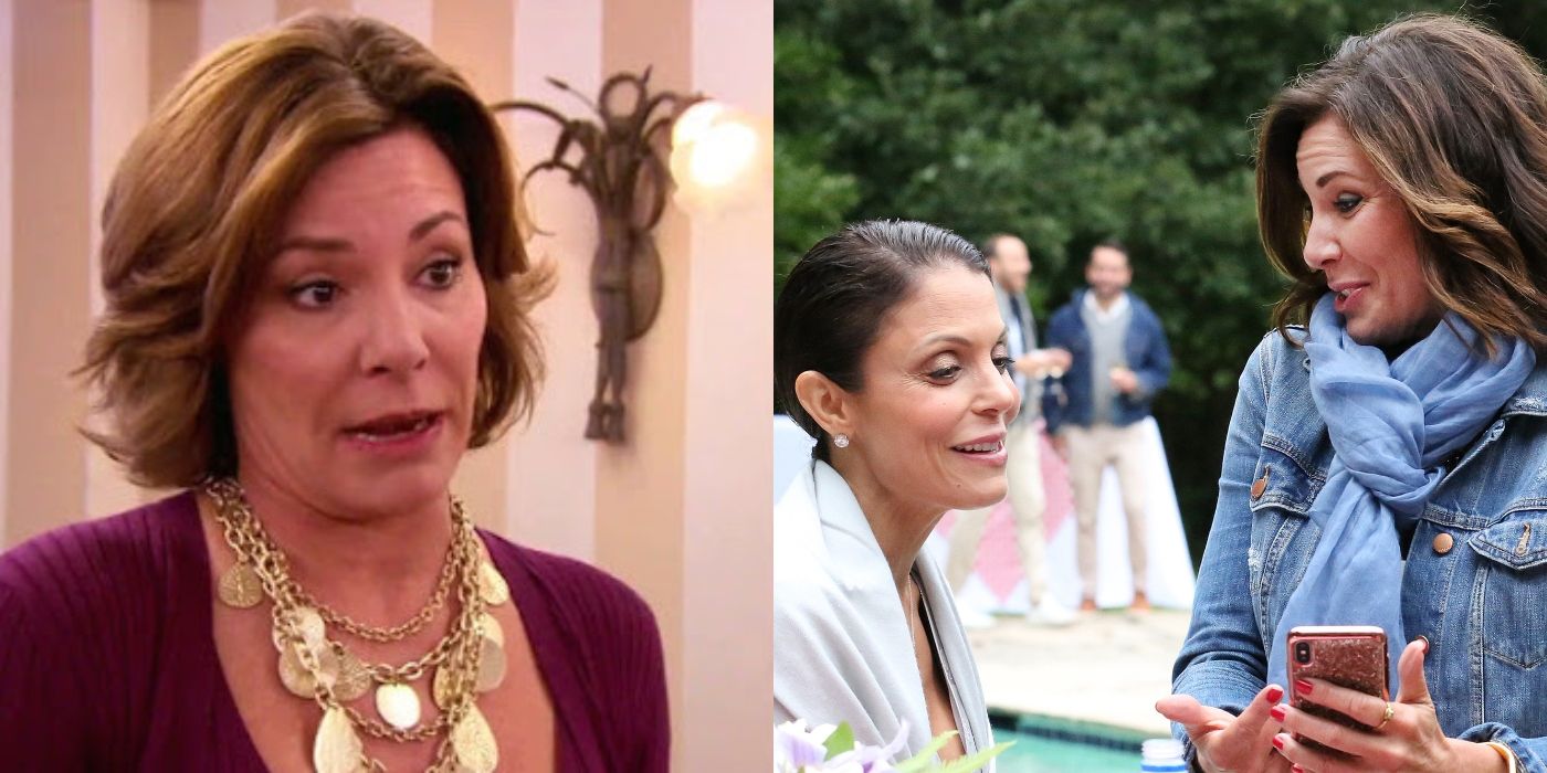 Split featured image of Luann de Lesseps and Bethenny Frankel and Luann de Lesseps outside at a party on The Real Housewives of New York City