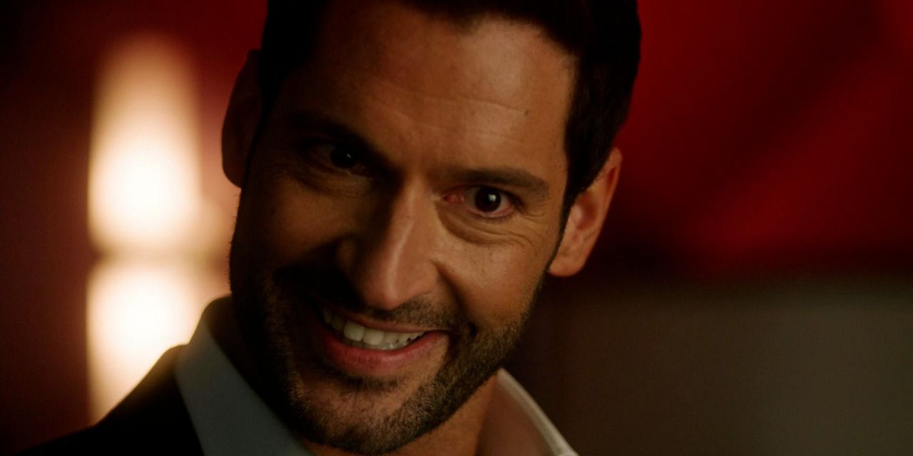 Lucifer smiling in his devilish way.