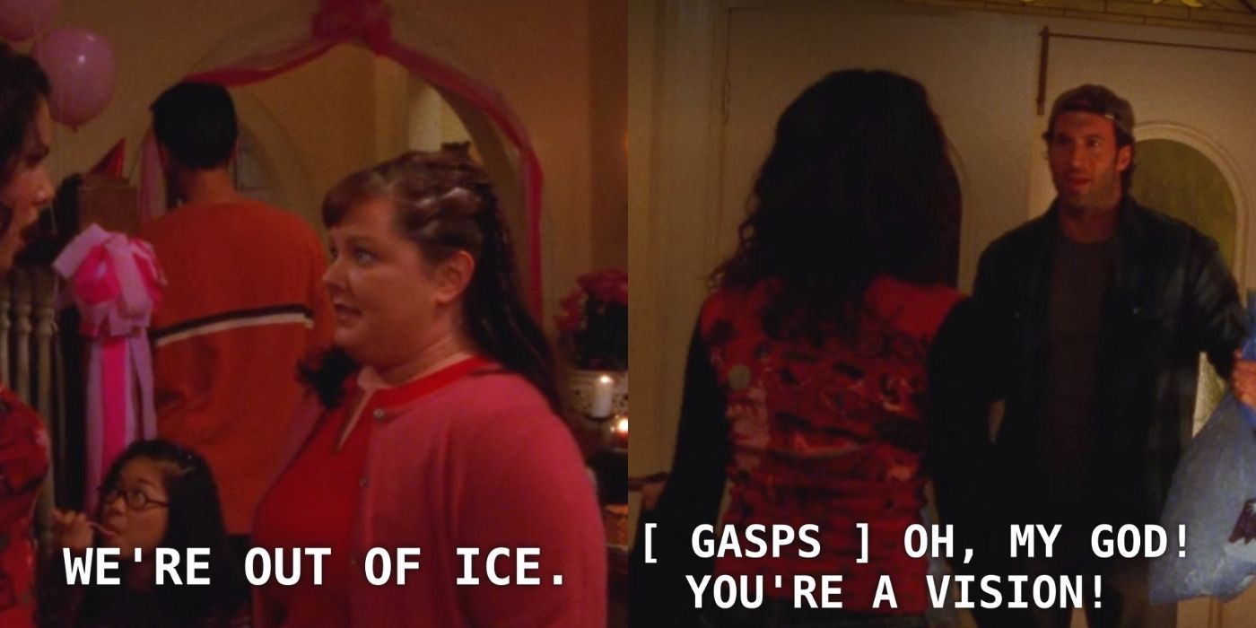 Luke brings ice to Rory's party on Gilmore Girls