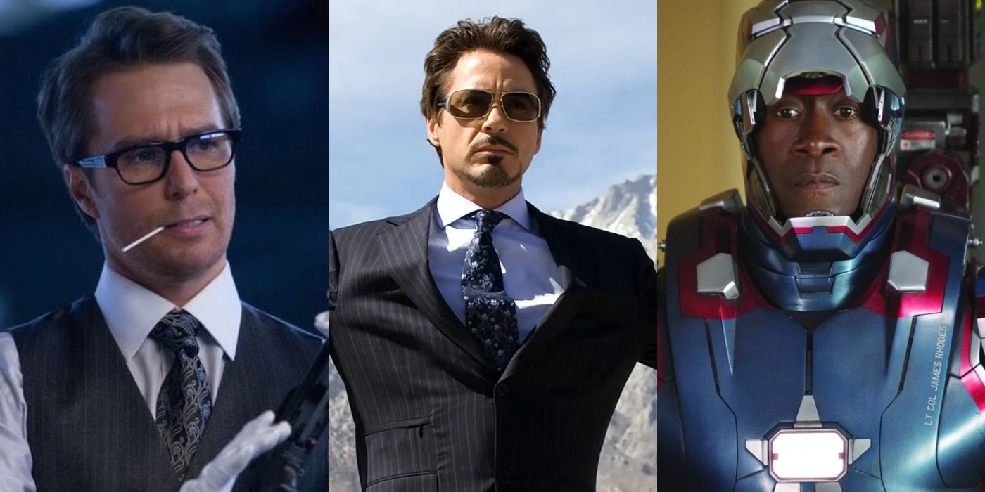 Justin Hammer, Tony Stark, and James Rhodes in the Iron Man franchise