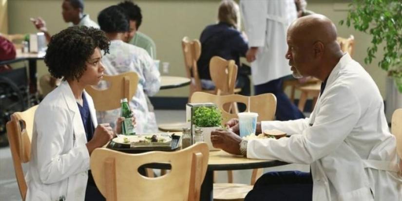 Maggie helps Richard solve a puzzle in Grey's Anatomy