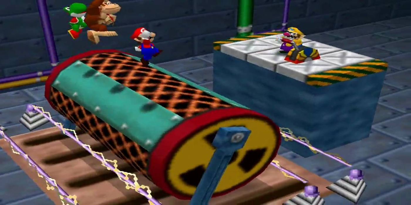 The Shock Drop multiplayer minigame in Mario Party 2.