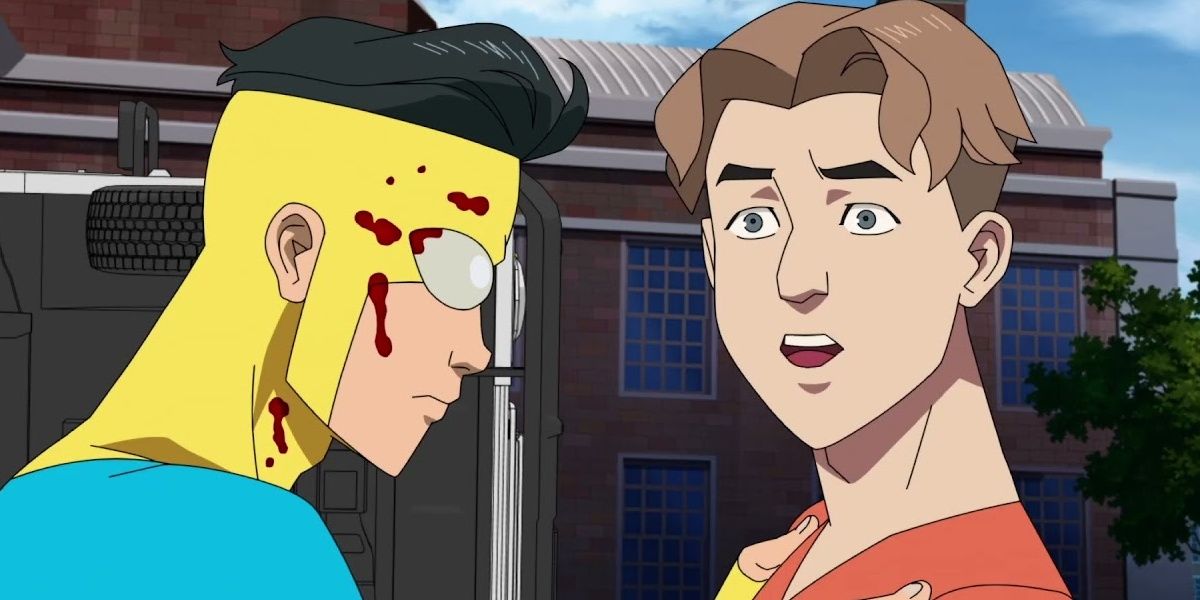 Bloodied Mark confronts shocked William in Invincible