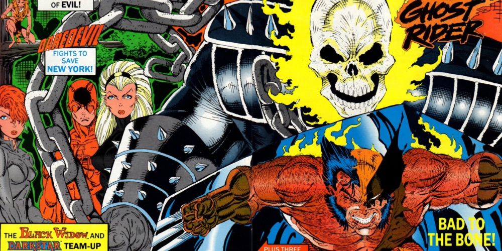Cover for Marvel Comics Presents 70 featuring Wolverine, Ghost Rider, Daredevil, Black Widow, Darkstar 