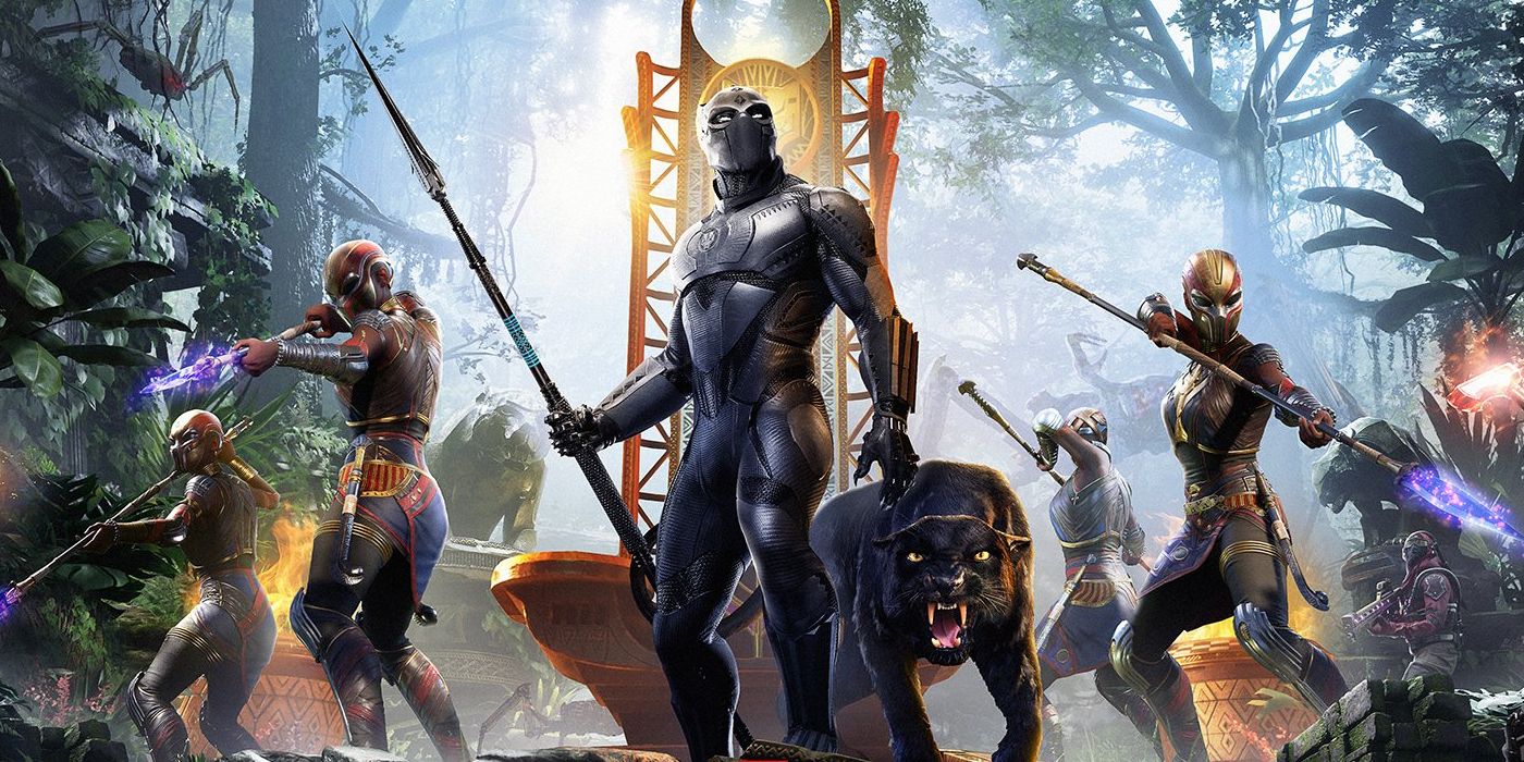 Black Panther and his army stand ready for battle in Marvel's Avengers.