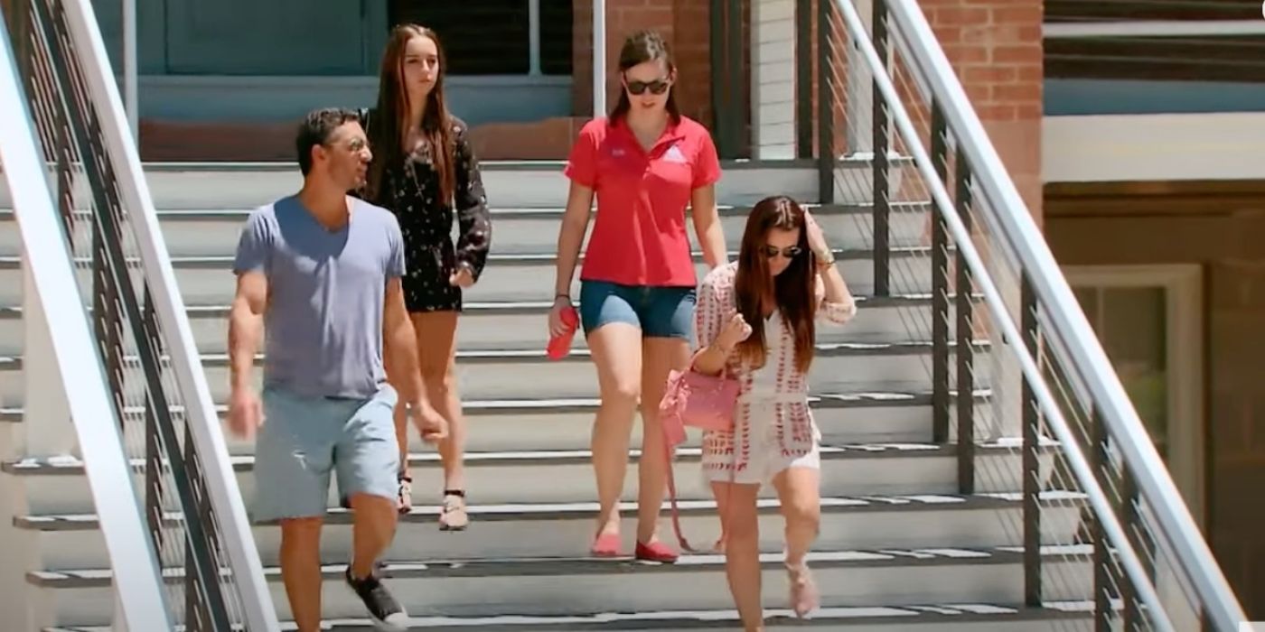 Mauricio and his daughters on a college tour on RHOBH