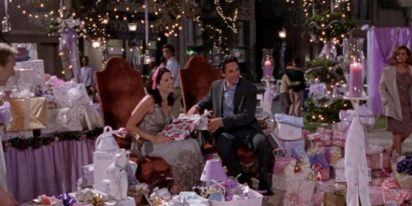 Max and Lorelai at their engagement shower on Gilmore Girls