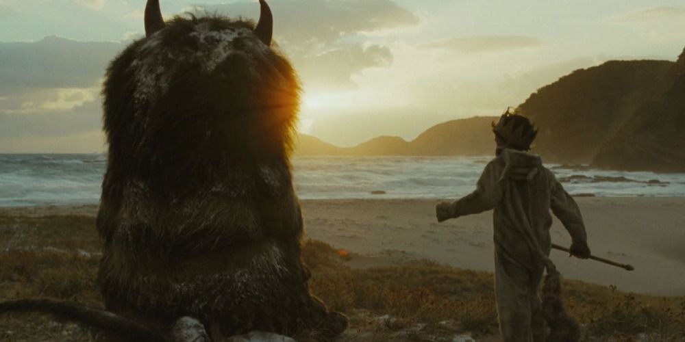 Max and Wild Thing walking off into the sunset together in Where The Wild Things Are