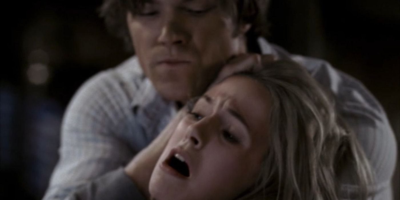 Meg Masters kidnaps Jo Harvelle while posessing Sam in Supernatural