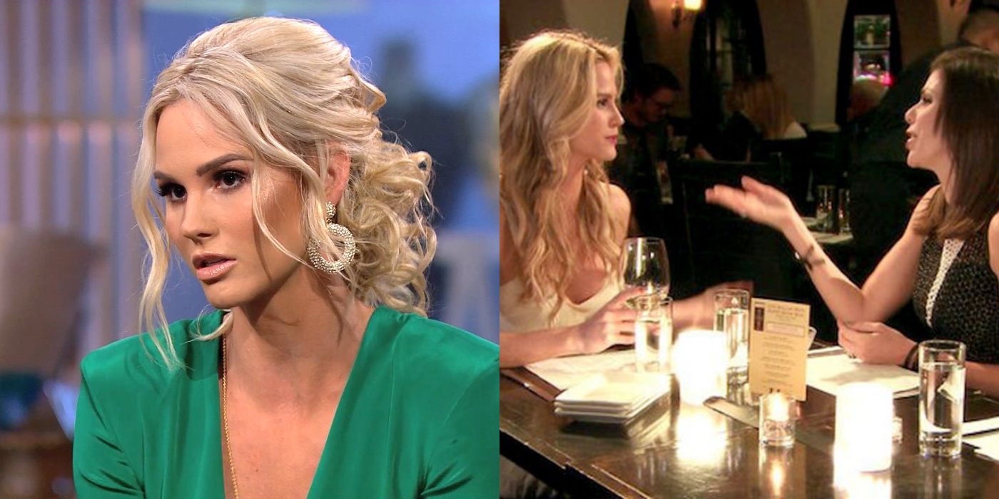 Meghan at a reunion episode of RHOC and Meghan and Heather talking at dinner on RHOC, Featured Image