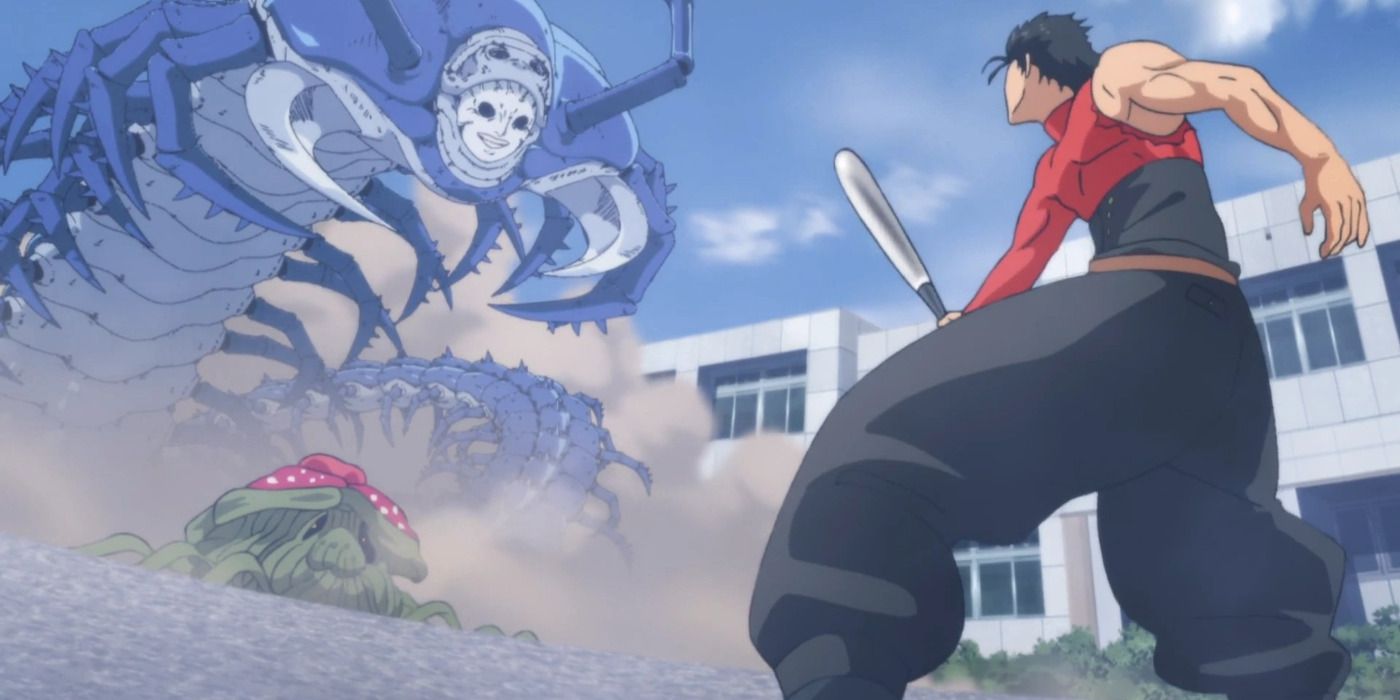 Metal Bat fights the Elder Centipede in One Punch Man