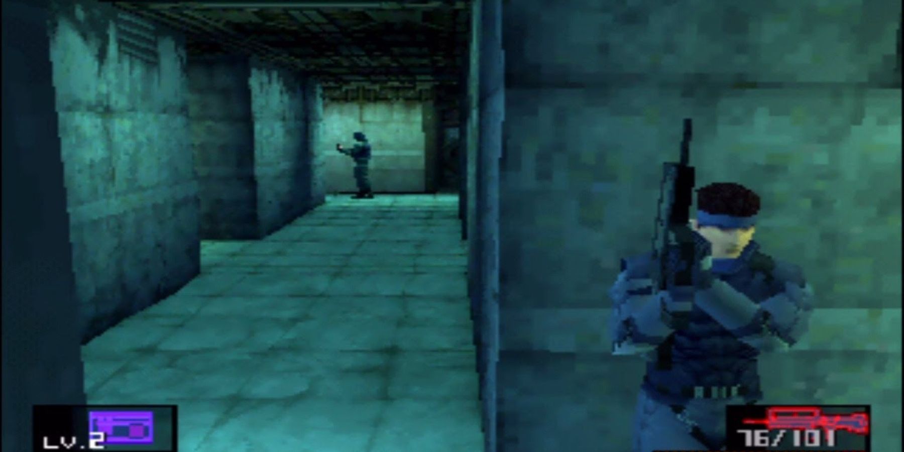 Metal Gear Solid 1 Hidding Behind Wall 1