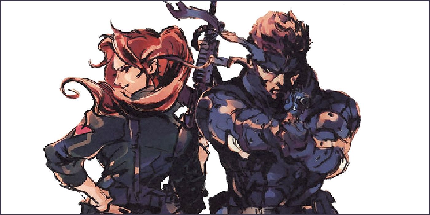 Art portrait of Meryl Silverburg and Solid Snake from Metal Gear Solid