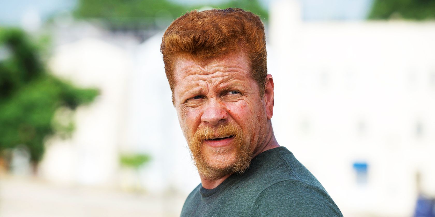 Abraham turning back and looking into the distance in The Walking Dead