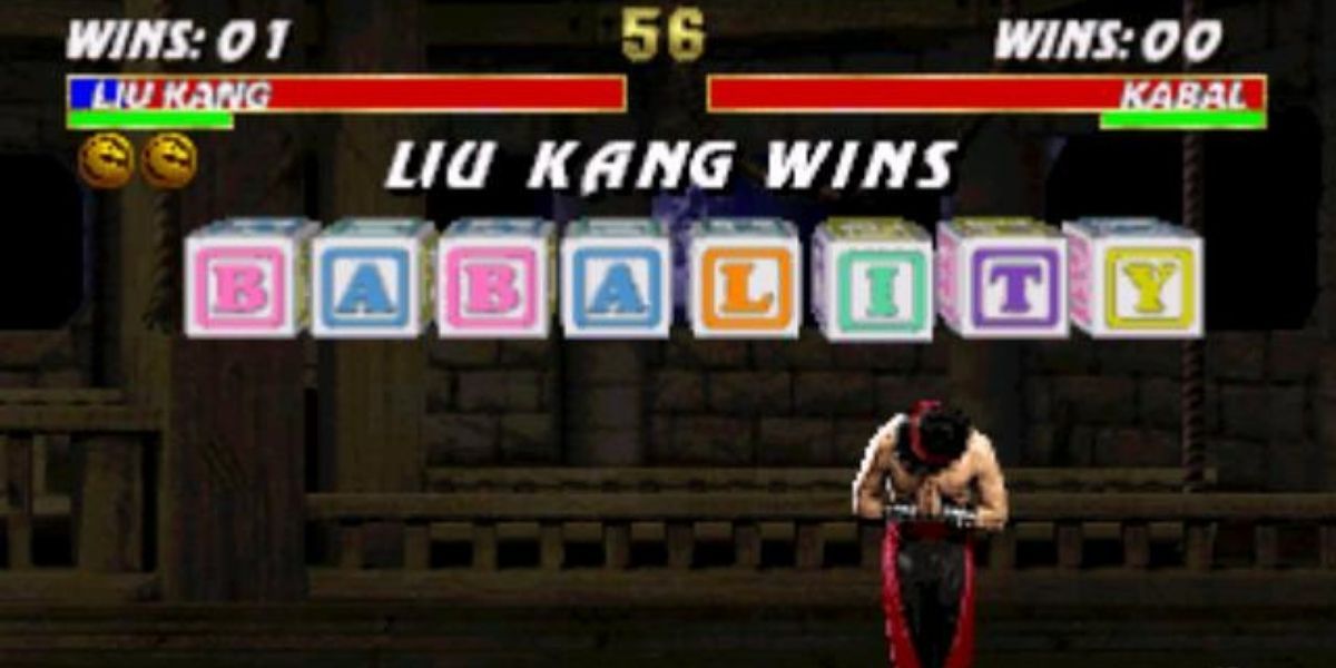 Liu Kang performs a Babality in Mortal Kombat