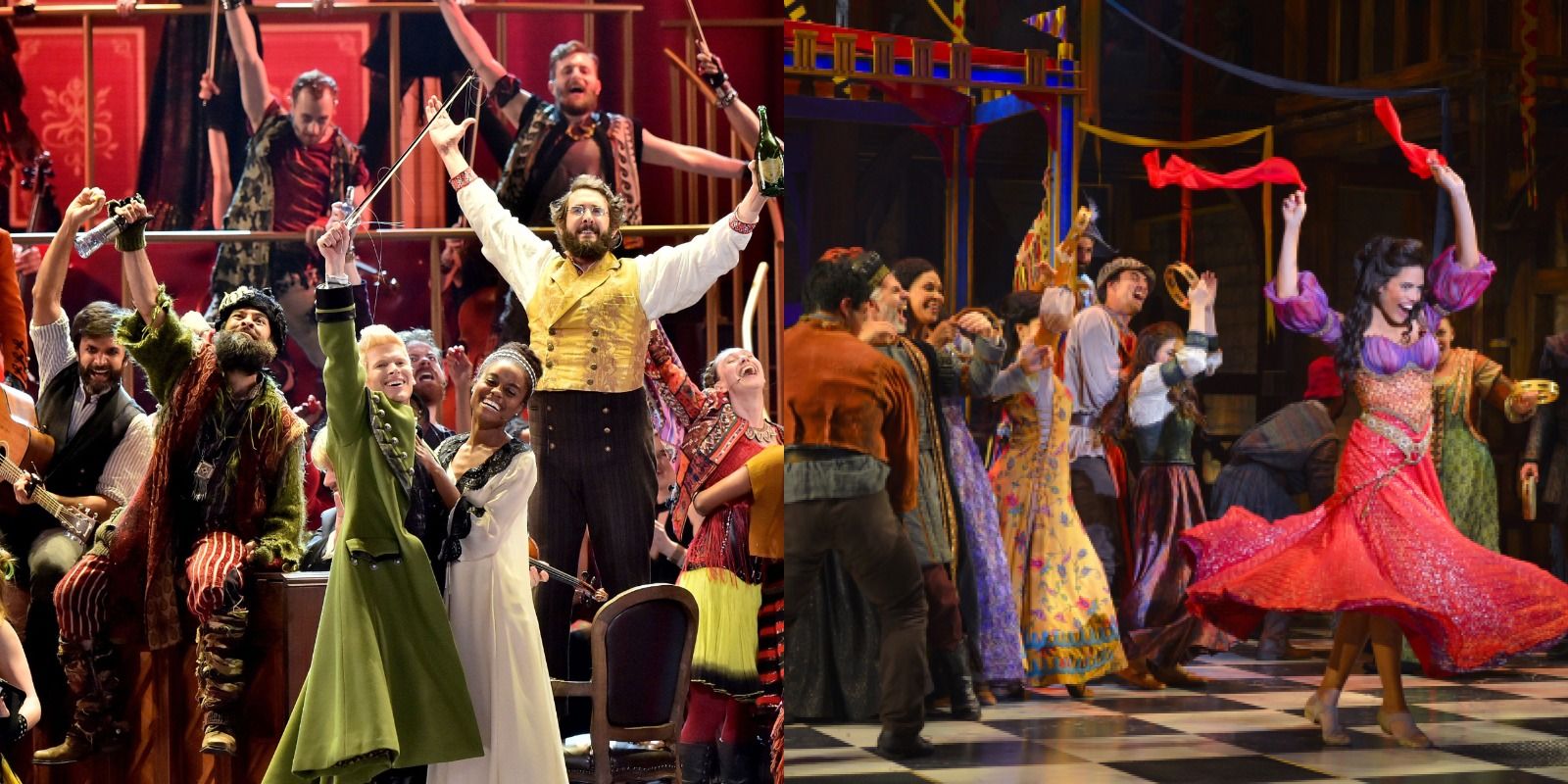 The cast of Natasha, Pierre, and the Great Comet of 1812 split with the cast of The Hunchback of Notre Dame.