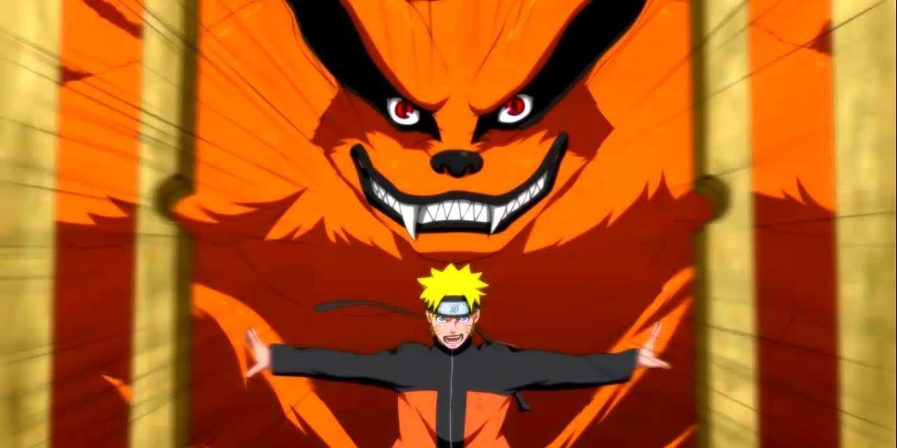Naruto freeing Kurama in Naruto