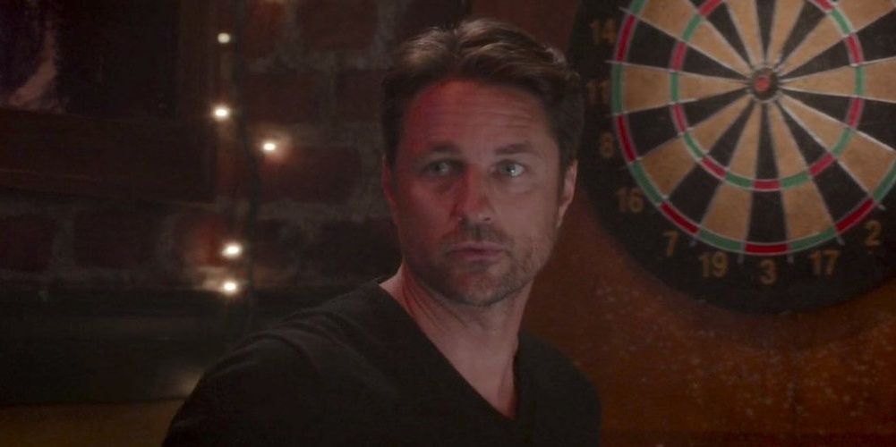 Riggs plays darts with April at the Emerald City Bar in Grey&rsquo;s Anatomy