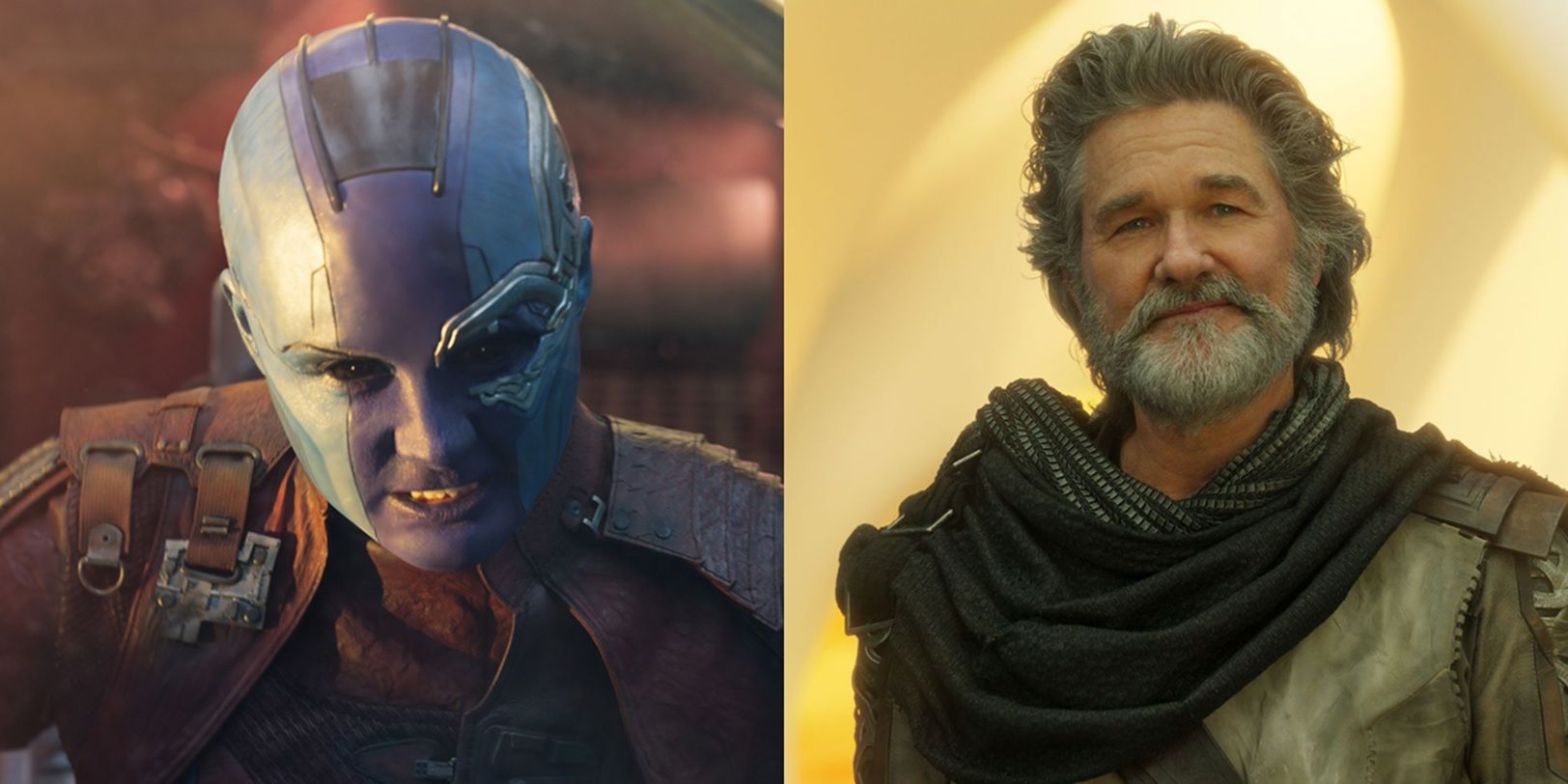 Nebula and Ego in the Guardians of the Galaxy movies