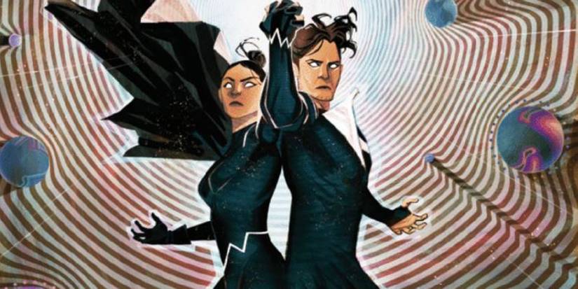 Northstar & Aurora using their combined powers in Marvel comics.