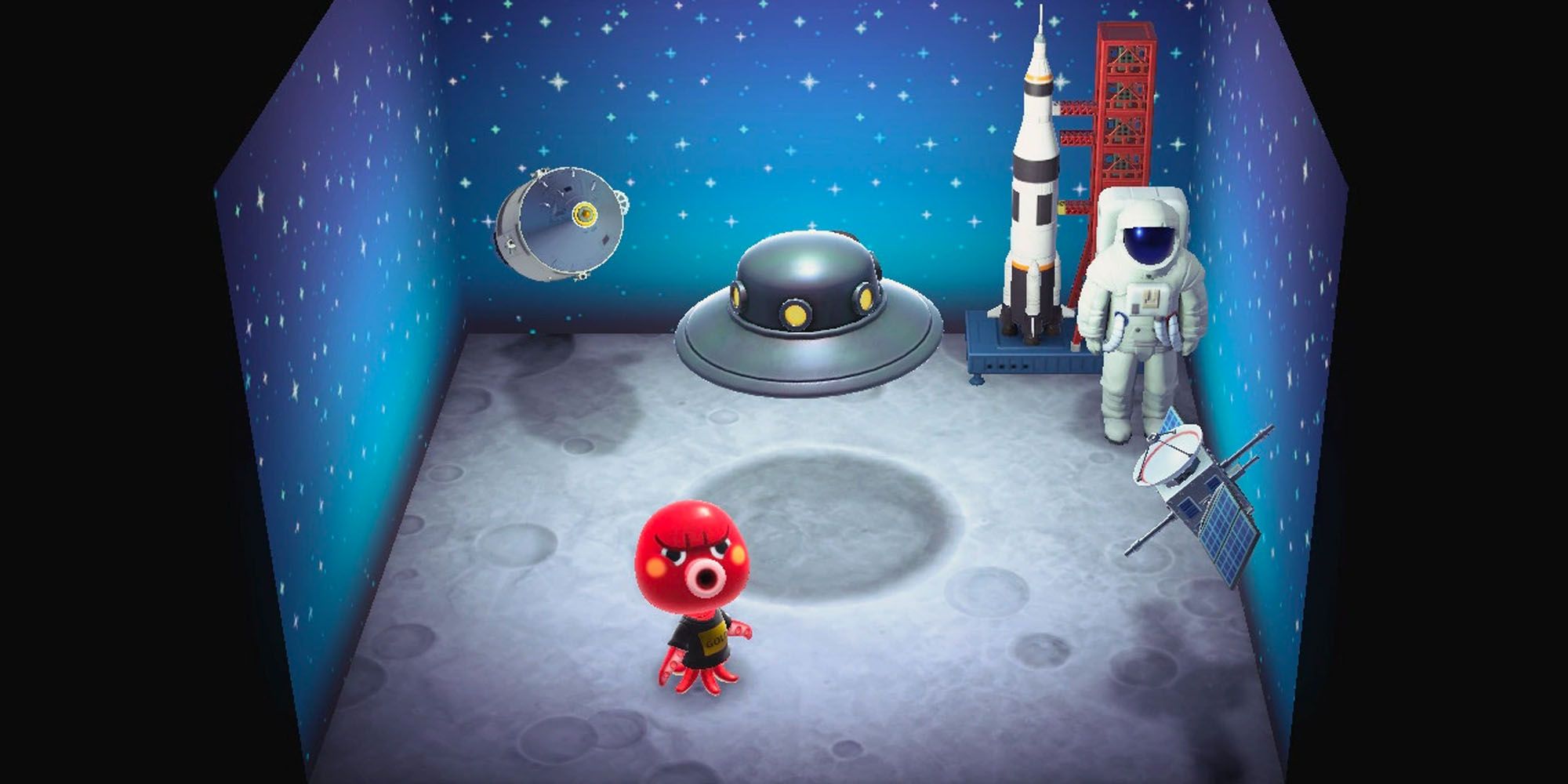 Octavian inside his House in Animal Crossing New Horizons