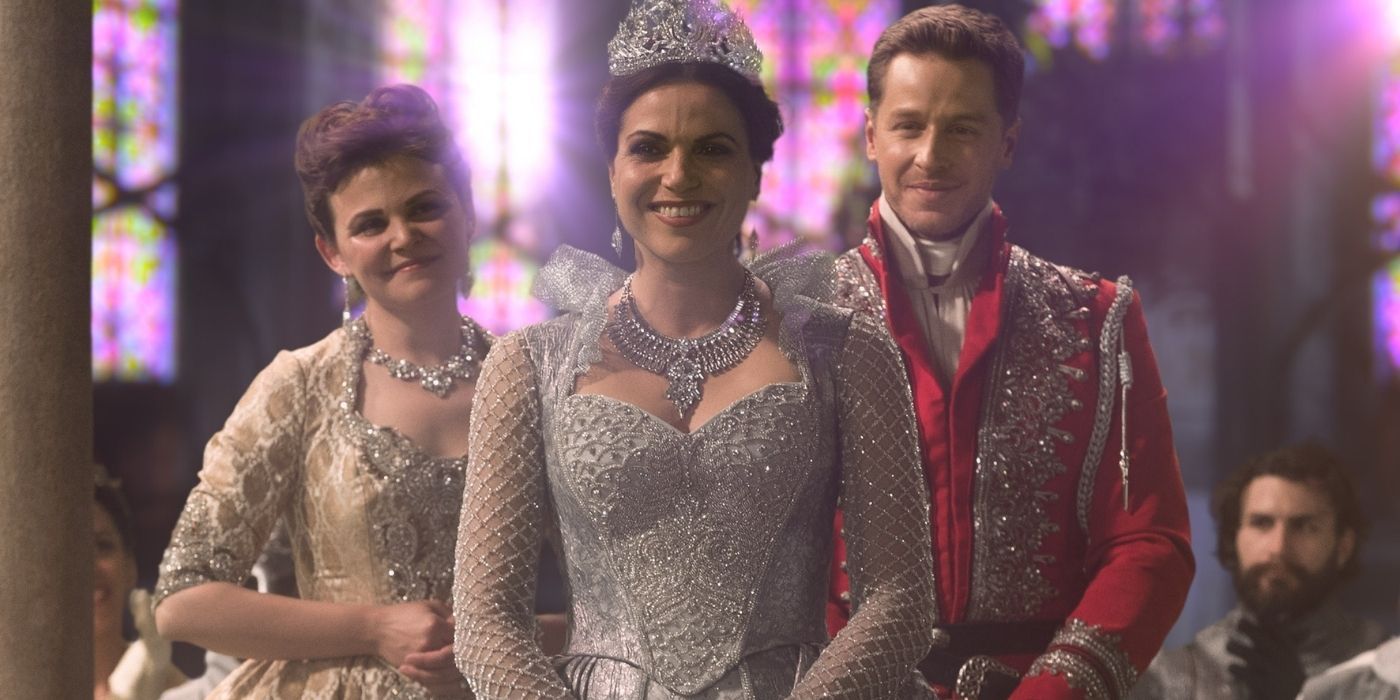 Snow White crowns Regina as the Good Queen in Once Upon a Time.