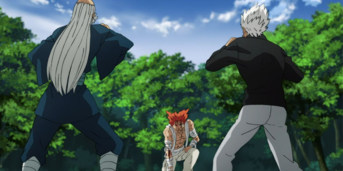 Silver Fang and Bomb confront Garou in One Punch Man Season 2