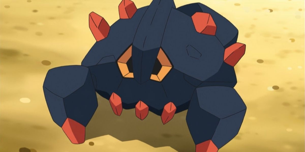 Ash's Boldore in battle in the Pokémon anime