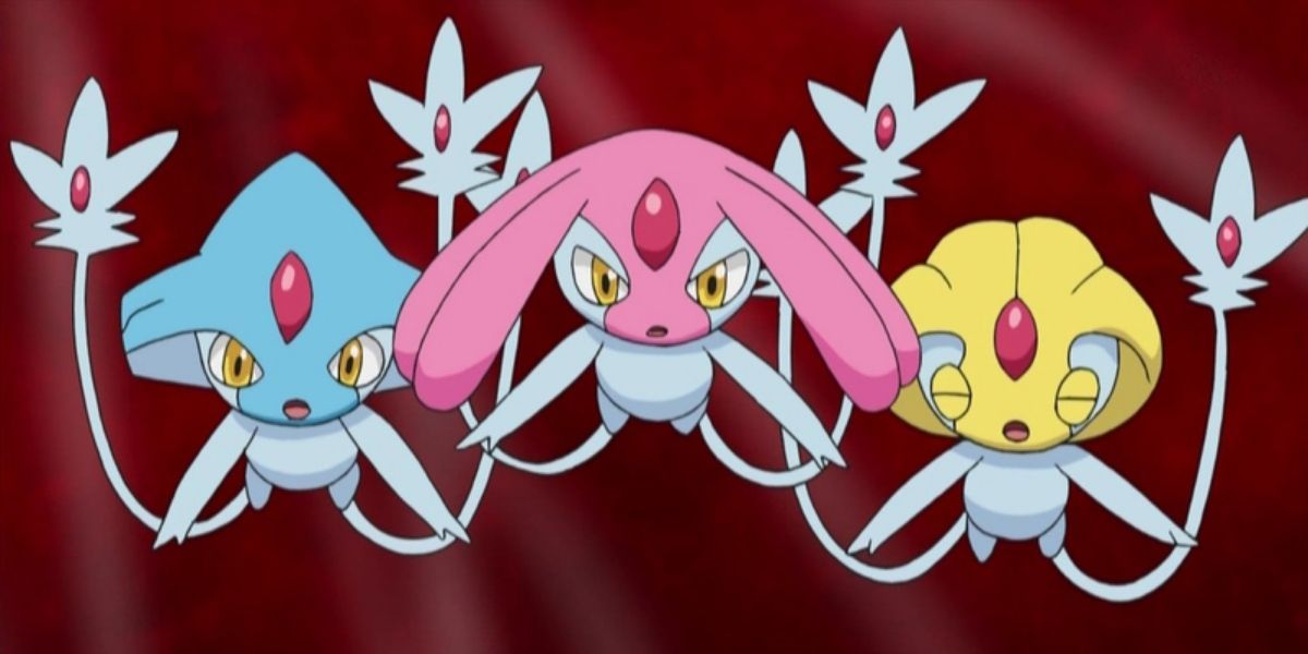 Uxie, Mesprit, and Azelf in the Pokémon anime