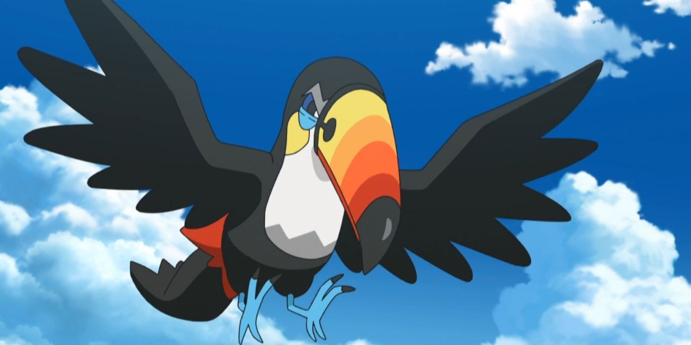 Toucannon flying in the Pokémon Sun &amp; Moon anime