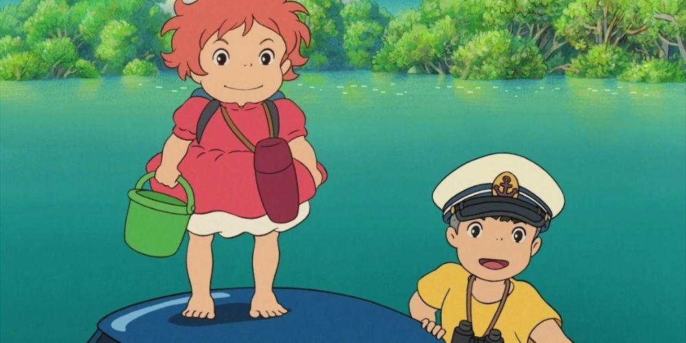 Ponyo and Sosuke after the flood in Ponyo