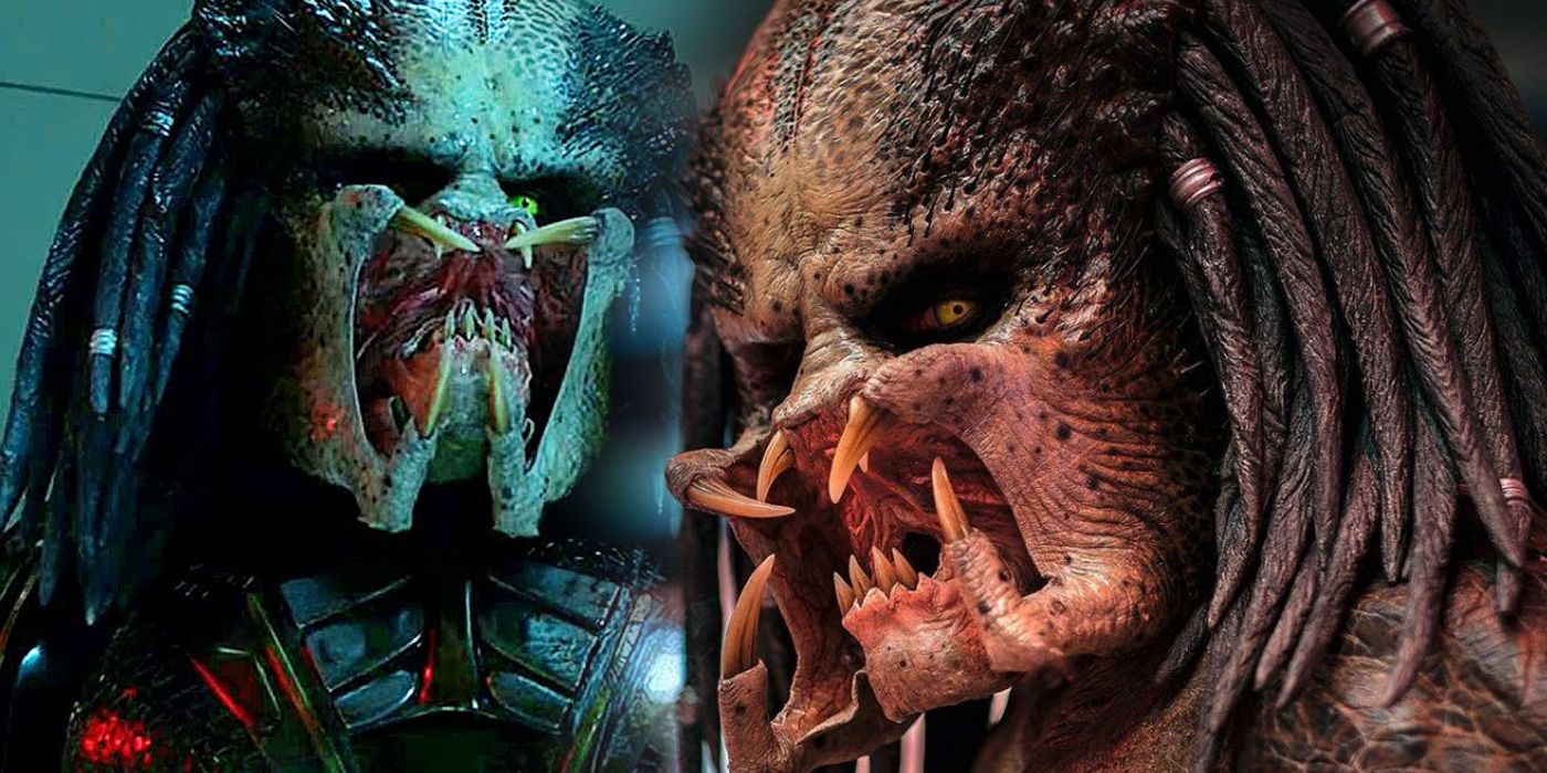 Predator looking with its mouth open in the Predator franchise