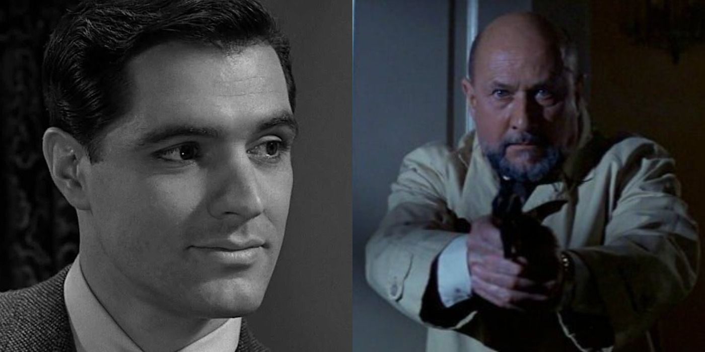 Split image Sam Loomis in Psycho and Dr Loomis in Halloween