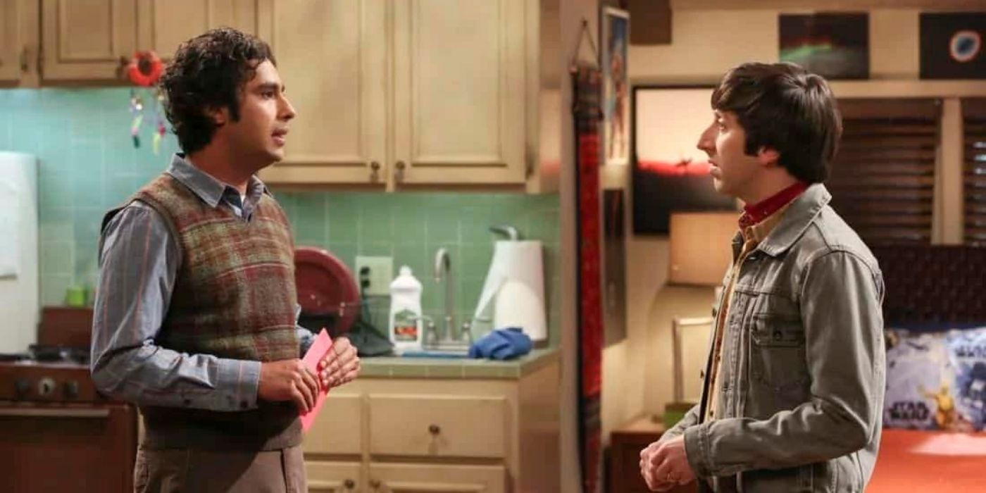 Leonard talks to Priya and Raj on The Big Bang Theory