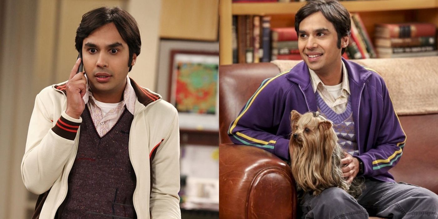 Raj sitting on the couch on The Big Bang Theory