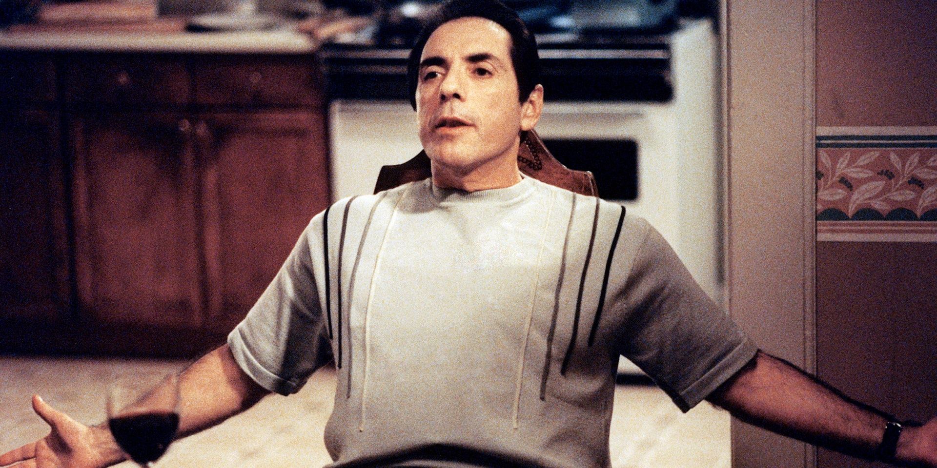The Sopranos: Richie Aprile sitting with his arms wide