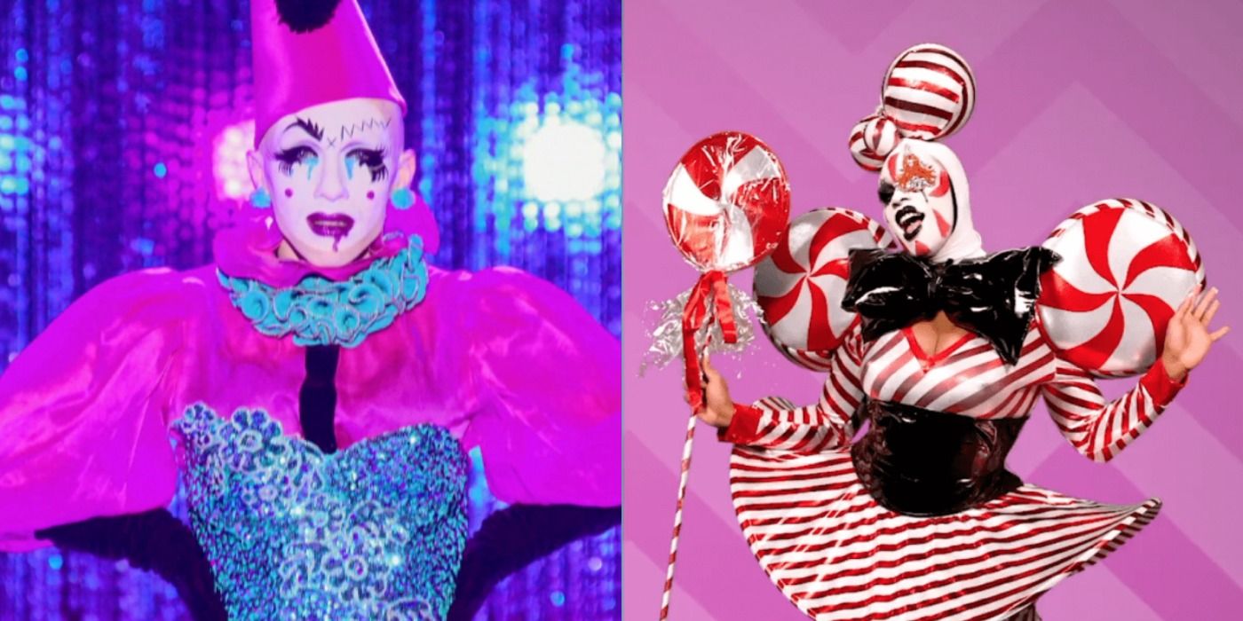 Peppermint and Sasha Velour in the Club Kid Couture runway during Season 9 of RuPaul's Drag Race.