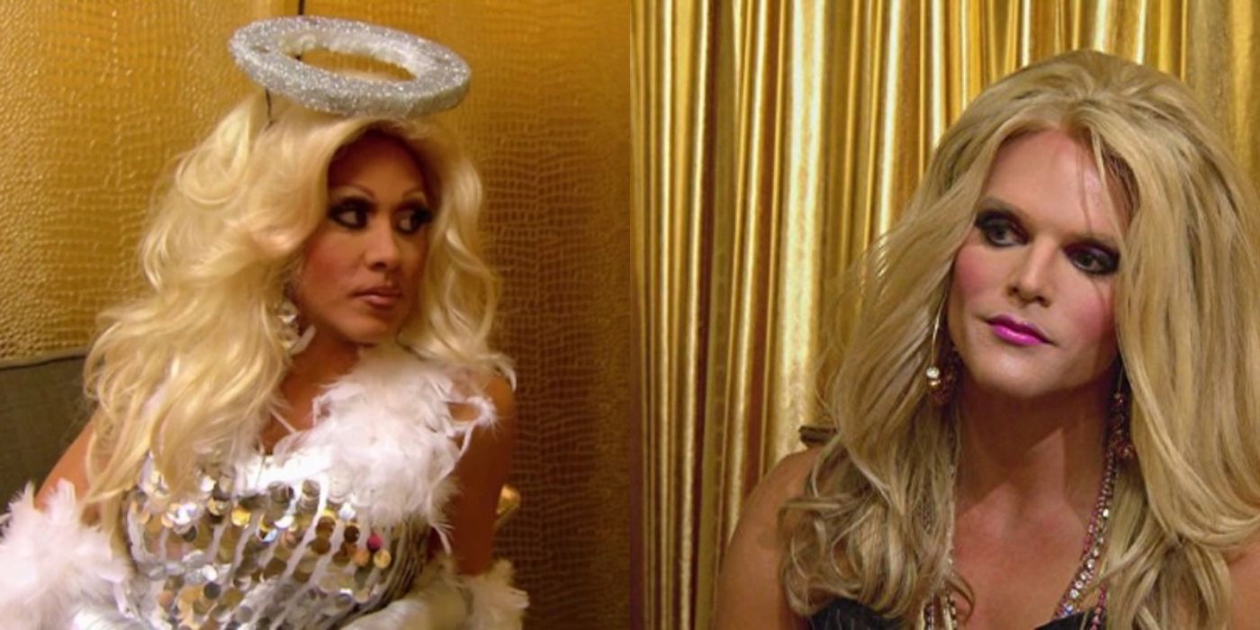 Willam and Phi Phi O'Hara during an argument on Season 4 of RuPaul's Drag Race Untucked.
