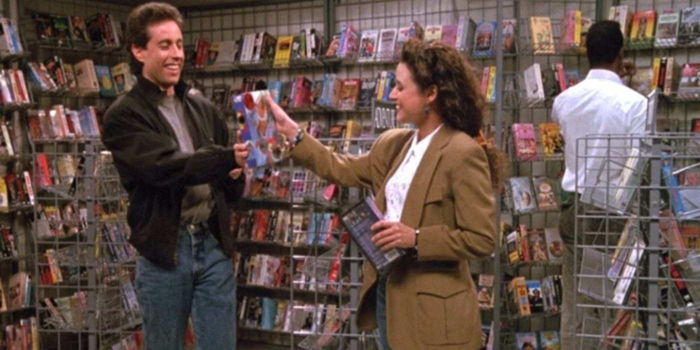 Jerry and Elaine meet at a video store in season 1 of Seinfeld