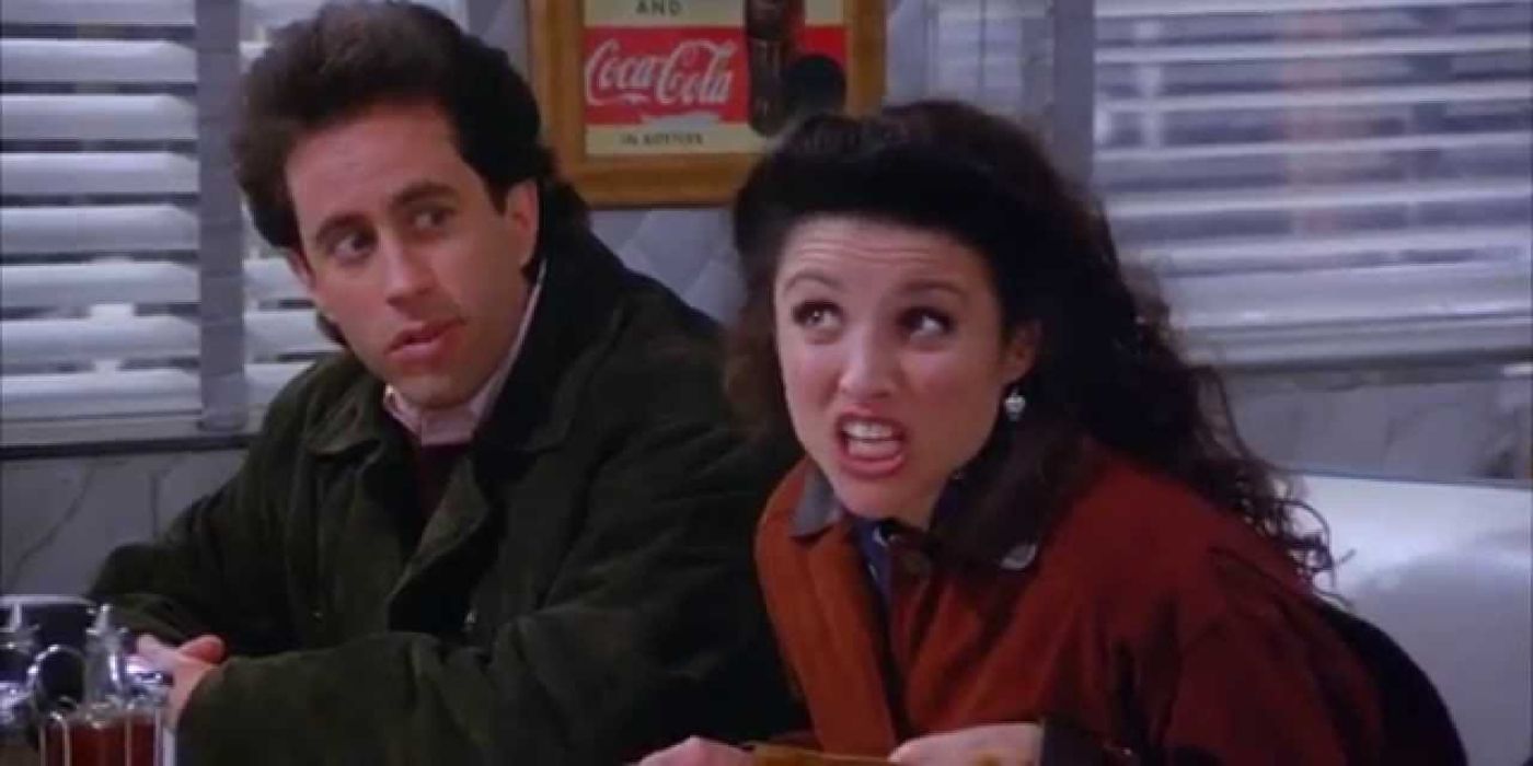 Jerry and Elaine at a diner in Seinfeld season 6 episode The Soup
