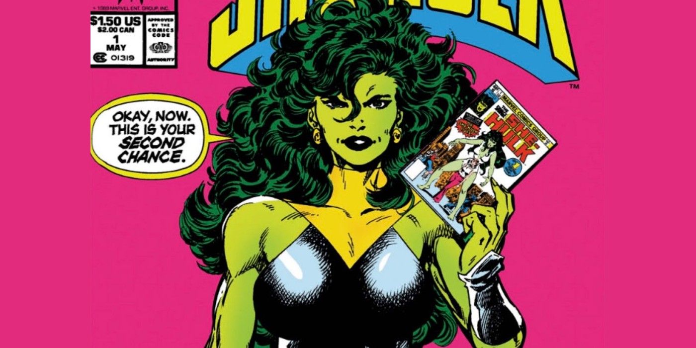 An image of She-Hulk holding a comic