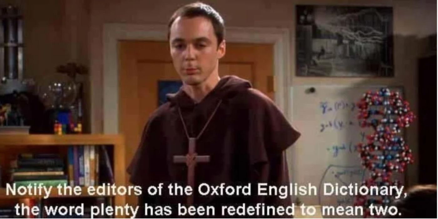 Sheldon talking about the dictionary on TBBT