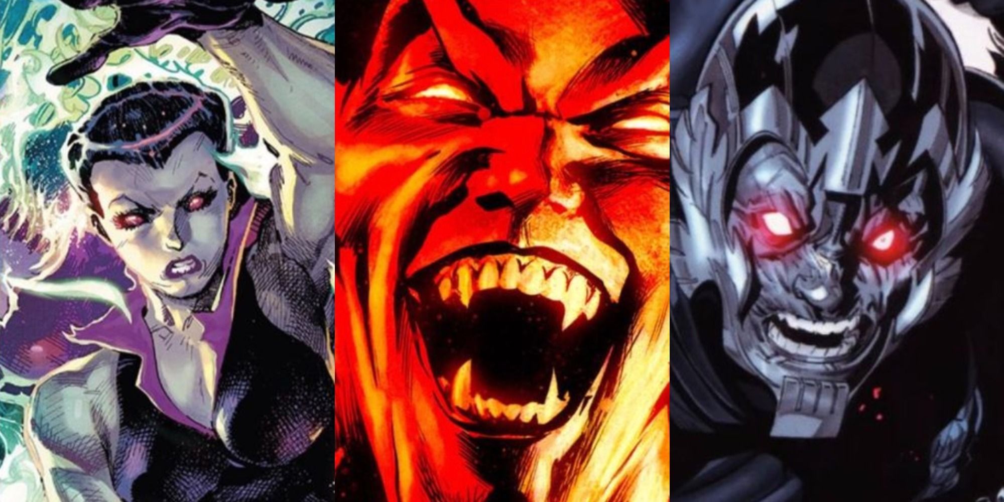 Side by side images of 3 villains from Ghost Rider comics