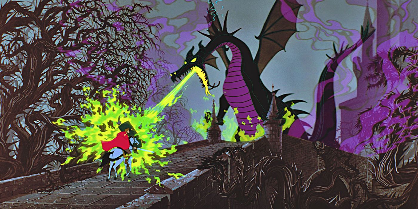 Philip fights Maleficent in Sleeping Beauty