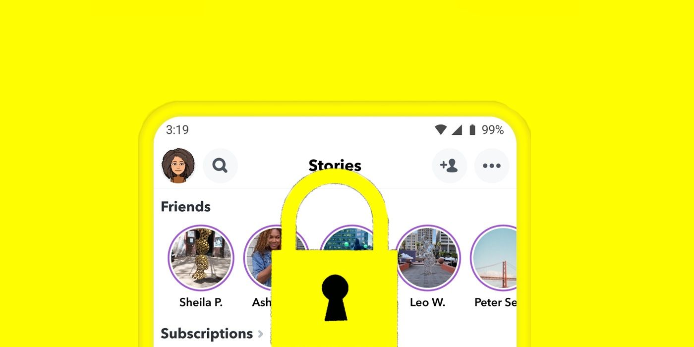 Snapchat account with padlock