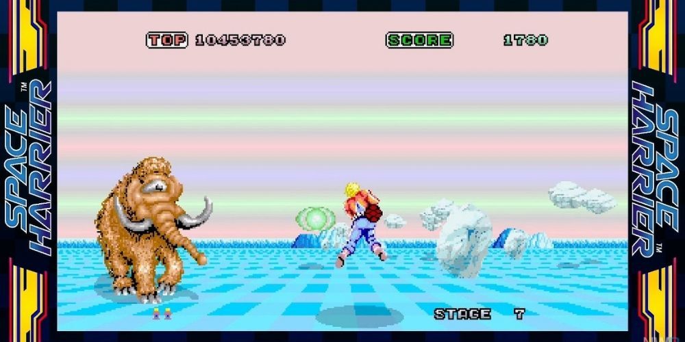 Space Harrier is a classic arcade game where you shoot at incoming obstacles for Switch.