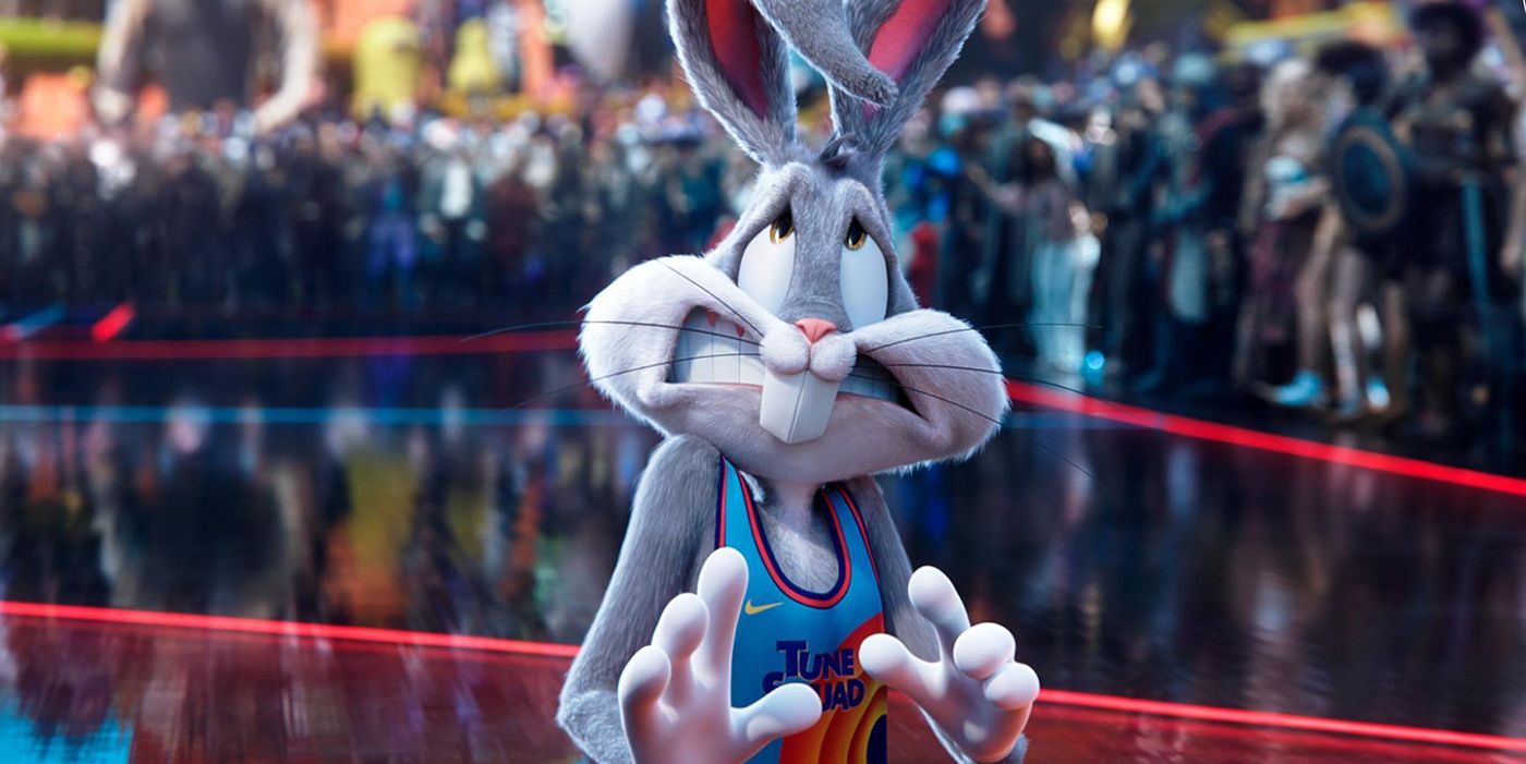 Bugs Bunny looking scared in Space Jam 2