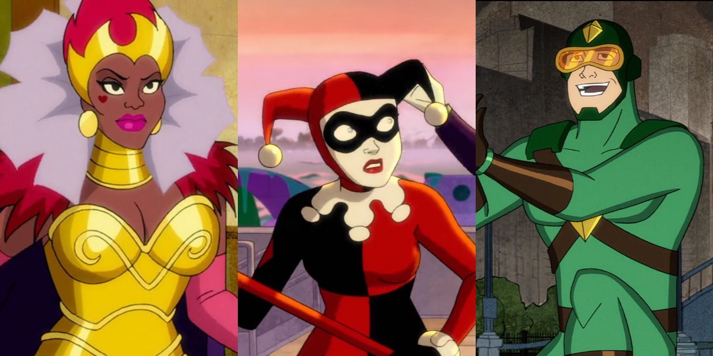 Split Image of Queen of fables, Harley Quinn and Kite Man feature
