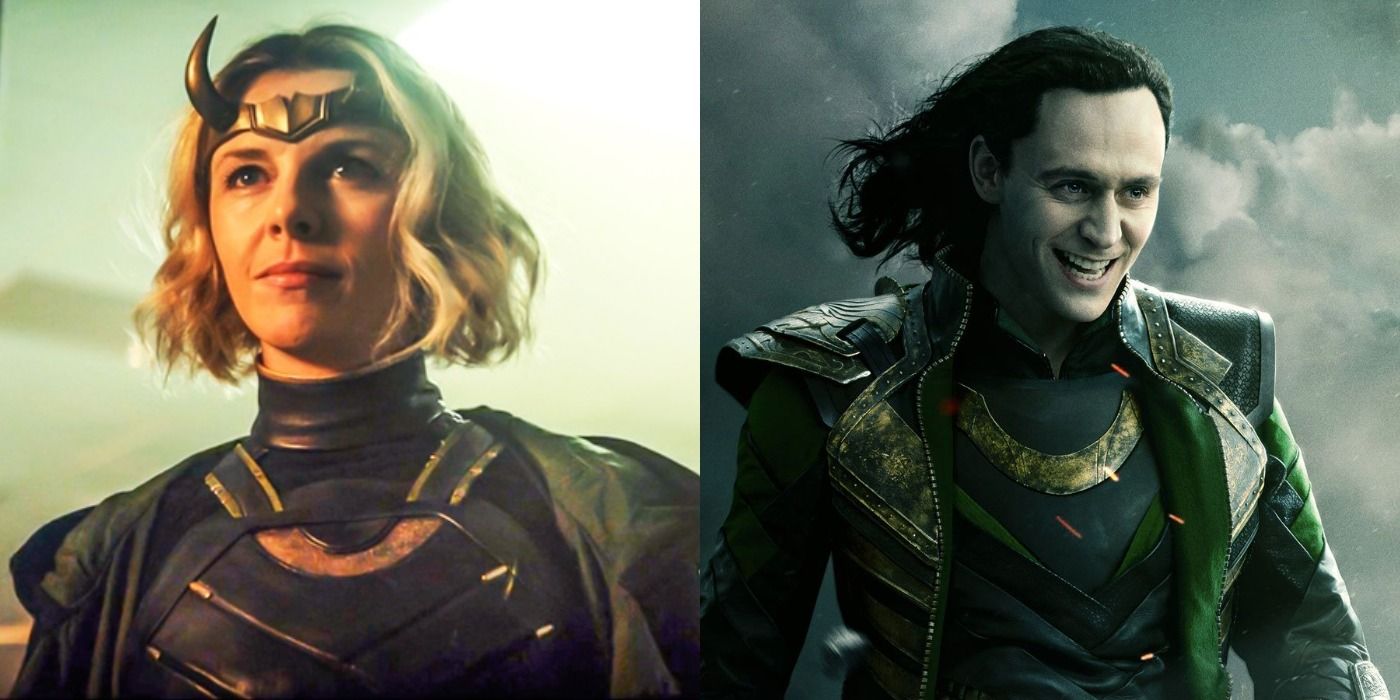 Split image of Sylvie from Loki and Loki from Thor The Dark World
