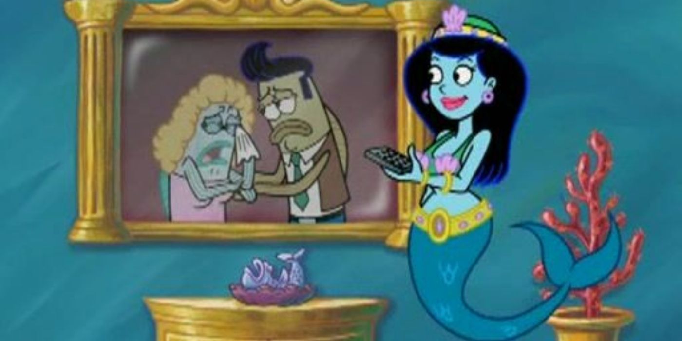 Queen Amphitrite watching television in SpongeBob SquarePants